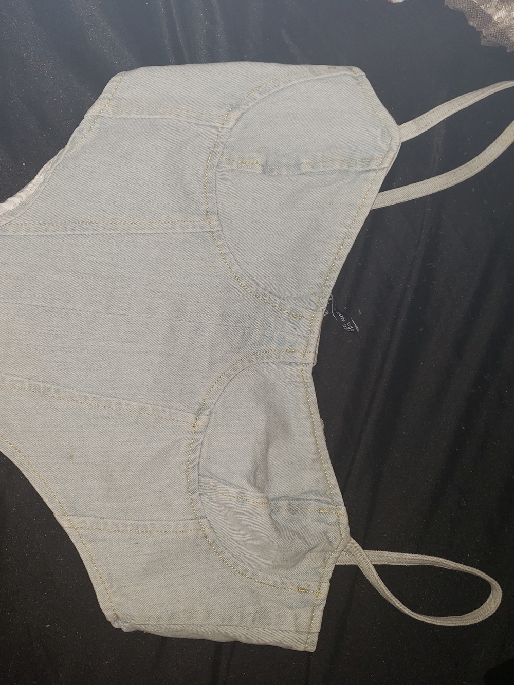 PrettyLittleThing Pale Blue Denim Bustier Top